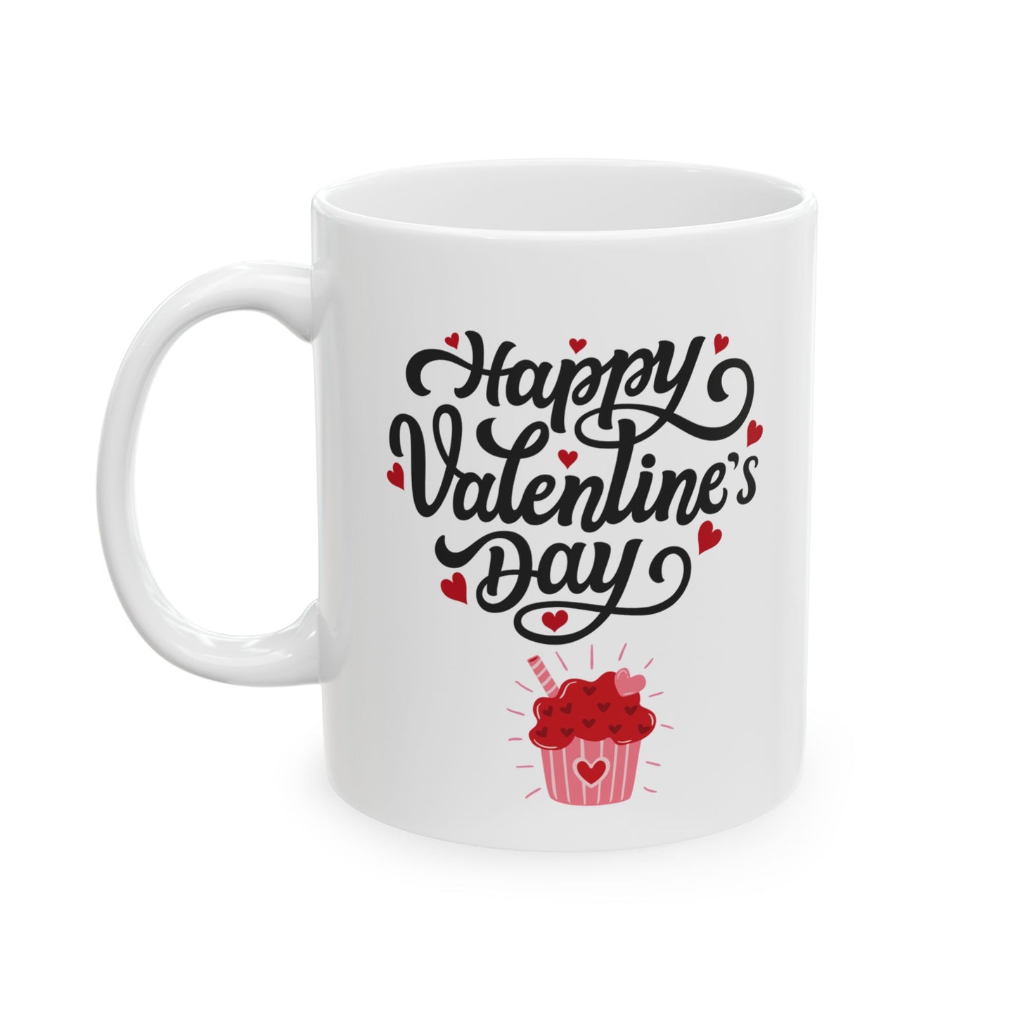 Valentine's Day Ceramic Mug, Cute Gift for Lovers, 11oz & 15oz Sizes, Coffee Cup, Romantic Present for Couples