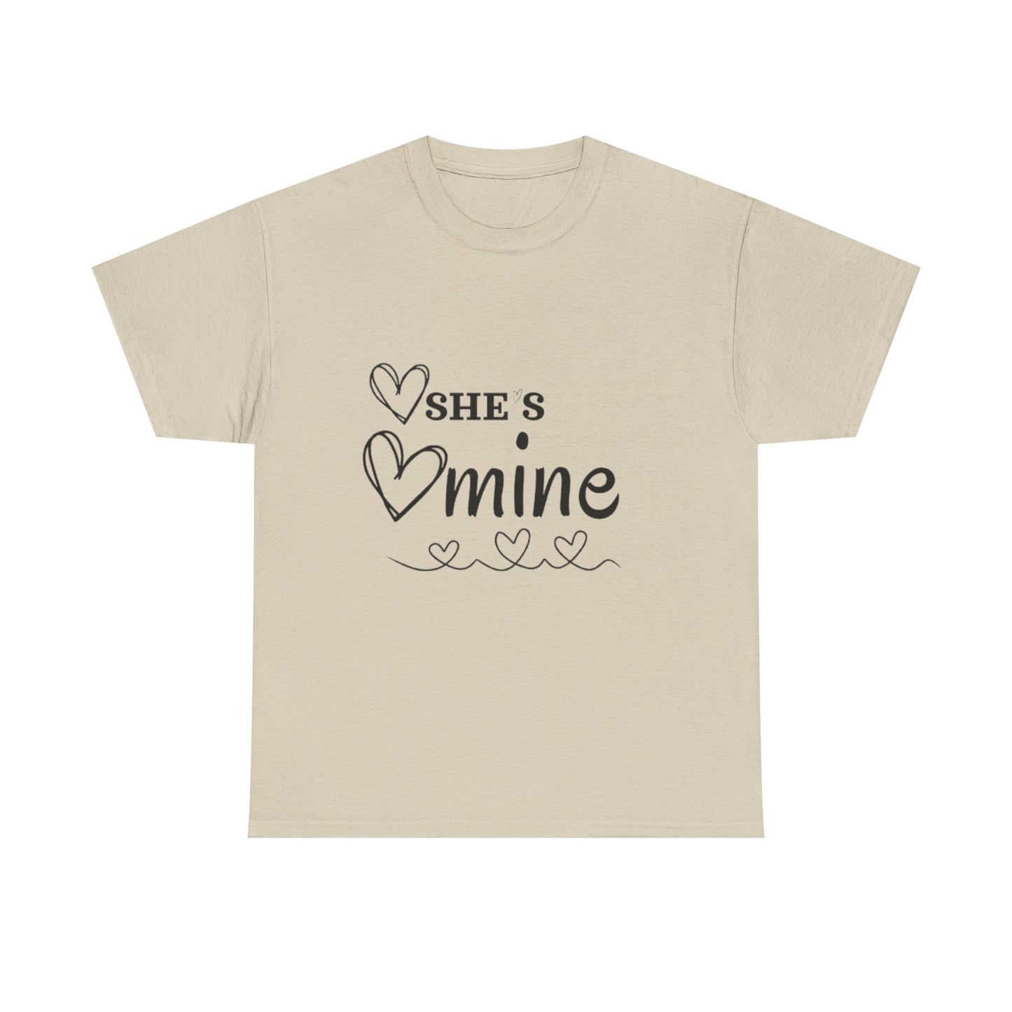 She is Mine T-Shirt, Cute Couples Shirt, Relationship Gift, Love Tees, Valentines Day Apparel, Gift For Him, Unisex Heavy Cotton Tee