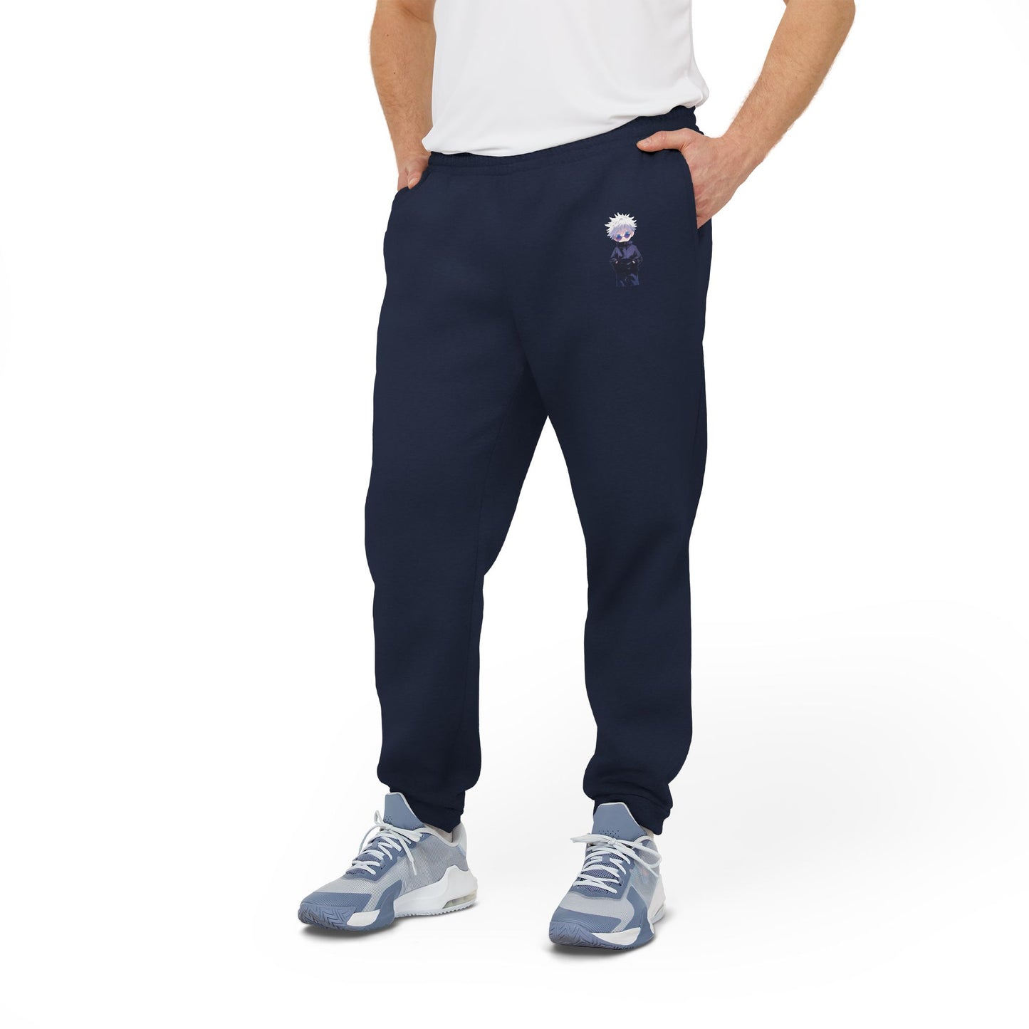 Chibi Satoru Gojo Adidas Joggers, Custom Personalizable Fleece Pants - Unisex, Gift for Anime Fans, Customizable Sweatpants, Anime Gift,