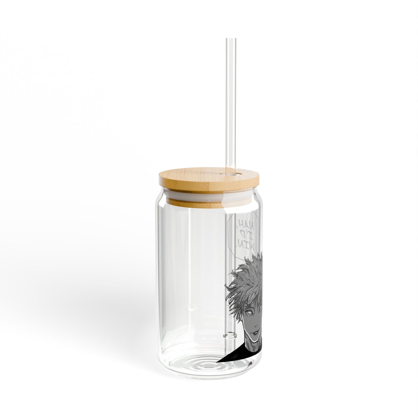 Jujutsu Kaisen Sipper Glass - Eco-friendly Drinkware, Satoru Gojo, Personalized Bottle, Fun Party Accessory, Perfect Anime, Gift for her