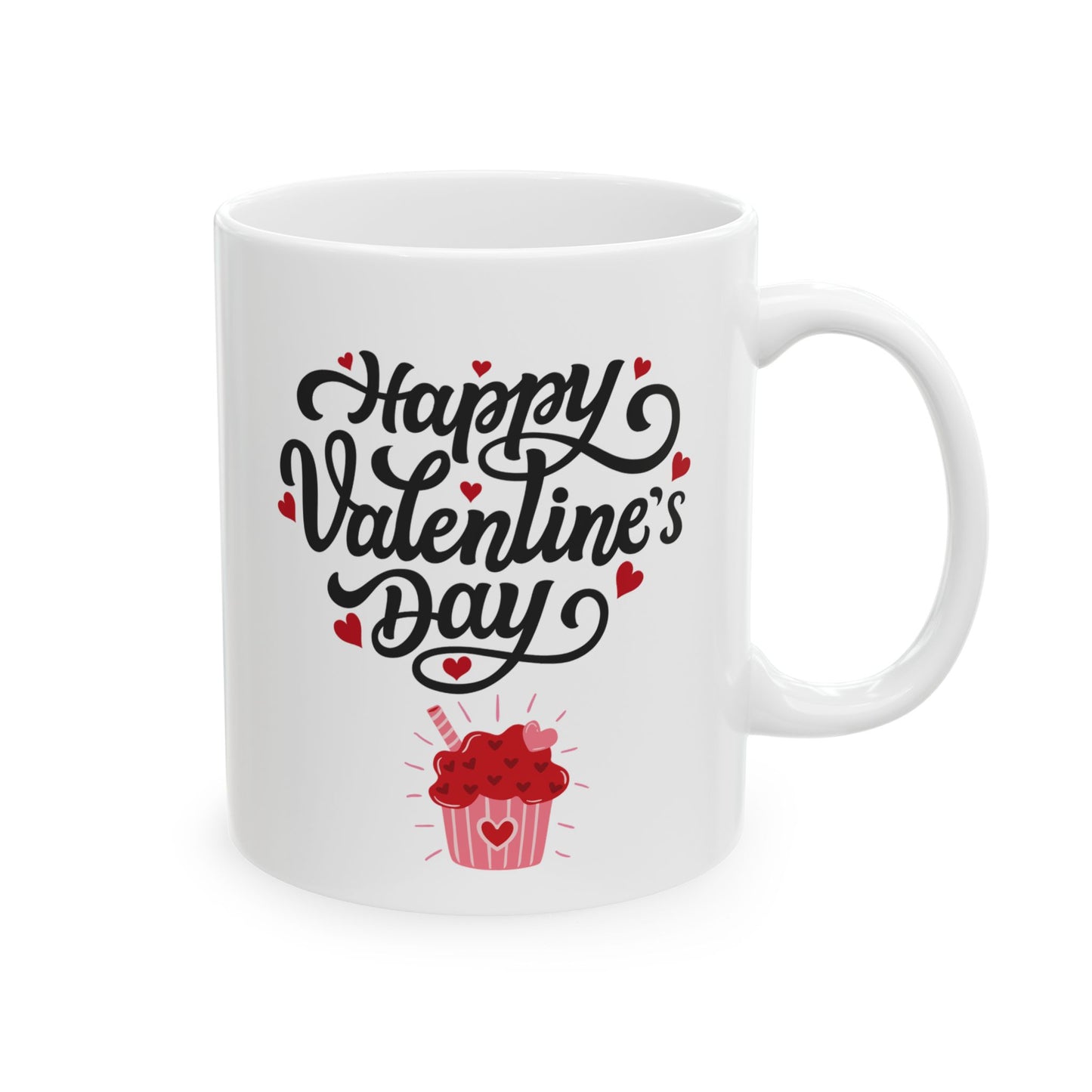 Valentine's Day Ceramic Mug, Cute Gift for Lovers, 11oz & 15oz Sizes, Coffee Cup, Romantic Present for Couples
