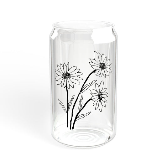 Botanical Custom Engagement Gift, Bridal Shower Gift, Couple Gift, Gift for Her, Floral Sipper Glass, Weddings, Gift for Flower Lovers