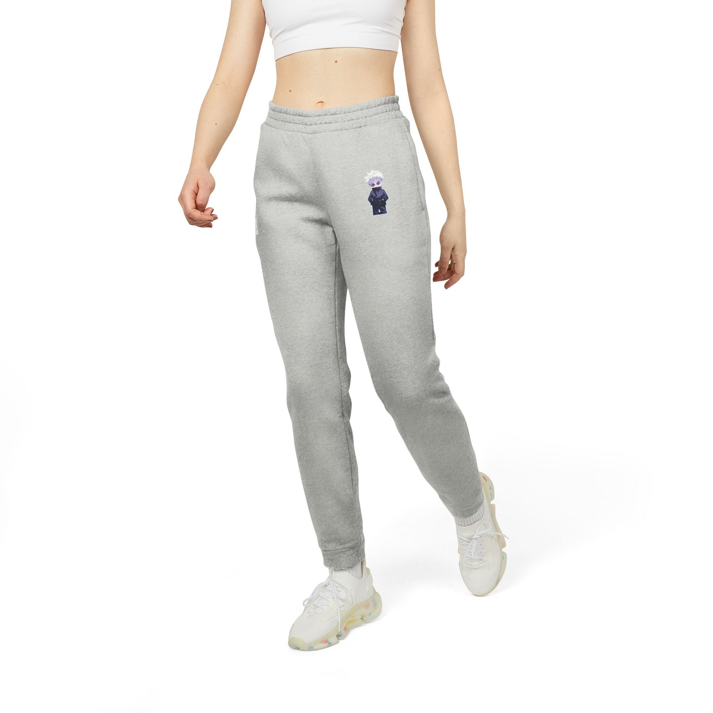 Chibi Satoru Gojo Adidas Joggers, Custom Personalizable Fleece Pants - Unisex, Gift for Anime Fans, Customizable Sweatpants, Anime Gift,