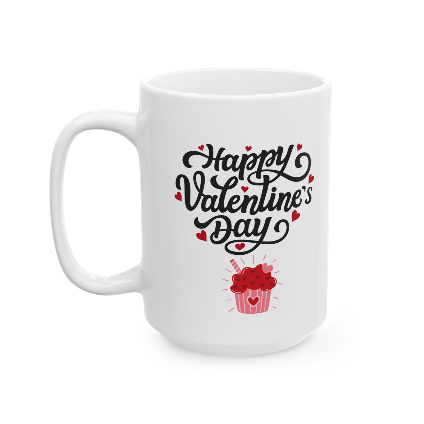 Valentine's Day Ceramic Mug, Cute Gift for Lovers, 11oz & 15oz Sizes, Coffee Cup, Romantic Present for Couples
