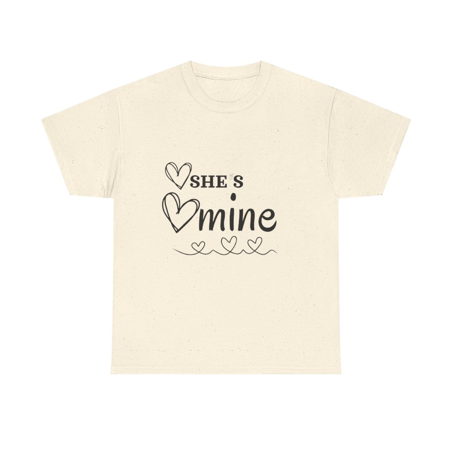 She is Mine T-Shirt, Cute Couples Shirt, Relationship Gift, Love Tees, Valentines Day Apparel, Gift For Him, Unisex Heavy Cotton Tee