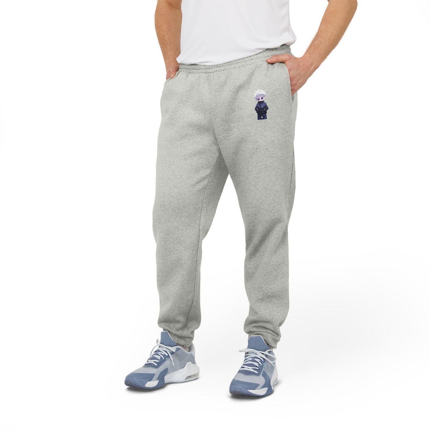 Chibi Satoru Gojo Adidas Joggers, Custom Personalizable Fleece Pants - Unisex, Gift for Anime Fans, Customizable Sweatpants, Anime Gift,