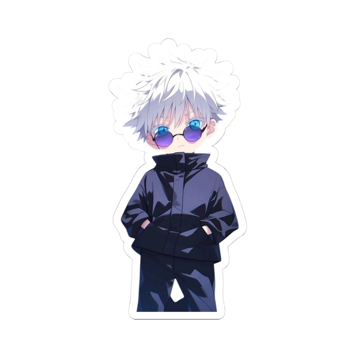 Chibi Gojo Satoru Kiss-Cut Stickers, Jujutsu Kaisen Anime Cute Art for Laptop and Water Bottle, Aesthetic Decor for Gifts