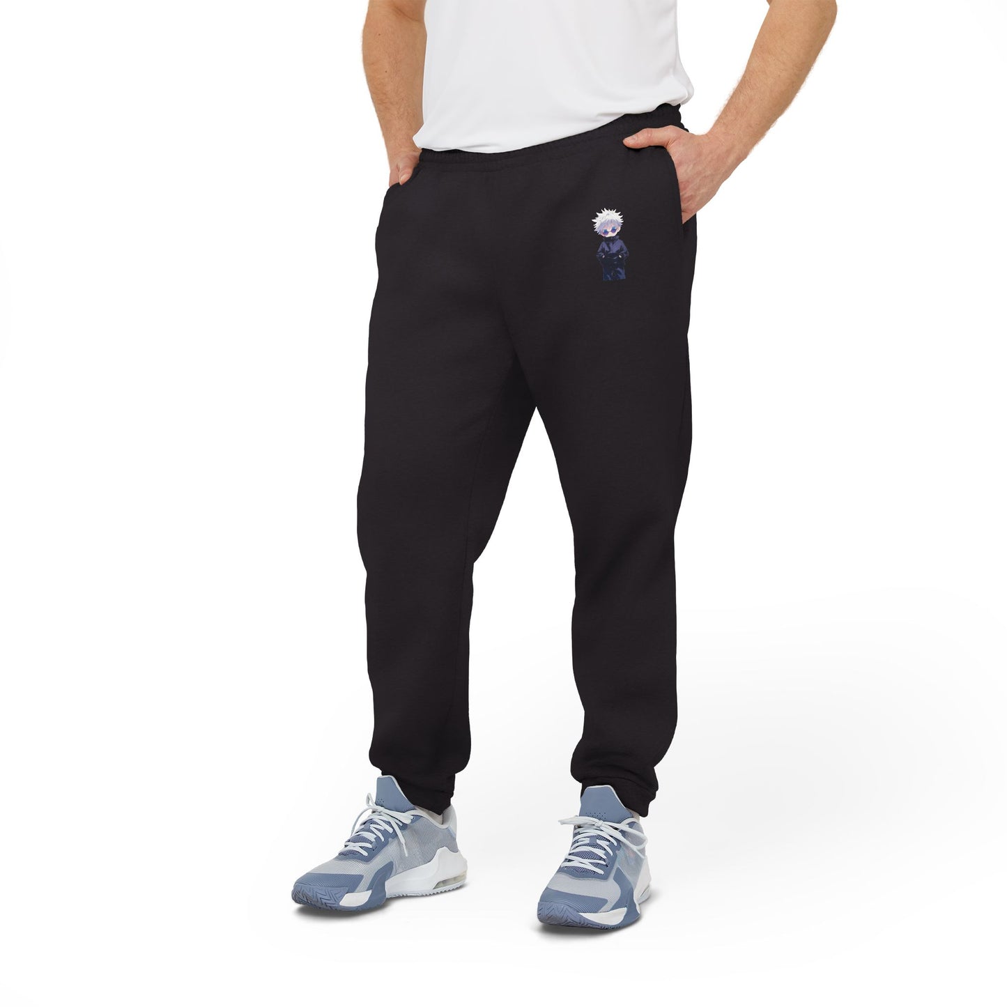 Chibi Satoru Gojo Adidas Joggers, Custom Personalizable Fleece Pants - Unisex, Gift for Anime Fans, Customizable Sweatpants, Anime Gift,