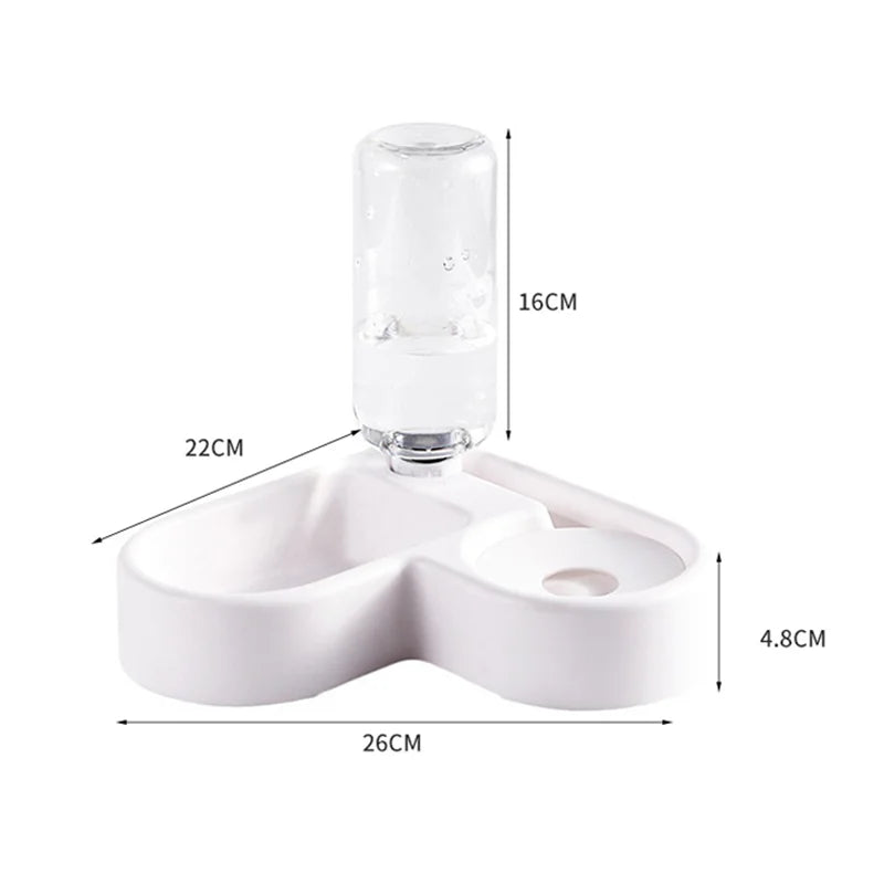 Automatic Pet Water & Food Bowl – Dual-Use Cat & Dog Feeder | Moisture-Proof Drinking Basin for Small Pets, Automatic Drinking Love Pet Bowl Moisture-proof Cat Bowl Dog Basin Dual-use Multi-functional Drinking And Feeding