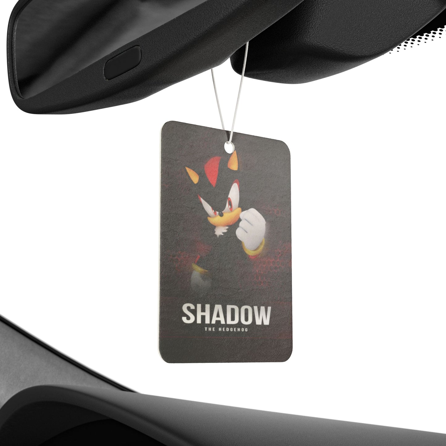 Shadow the Hedgehog car air freshener, stylish hanging scent, Pine, New Car, Black Ice fragrances, double-sided design, long-lasting aroma