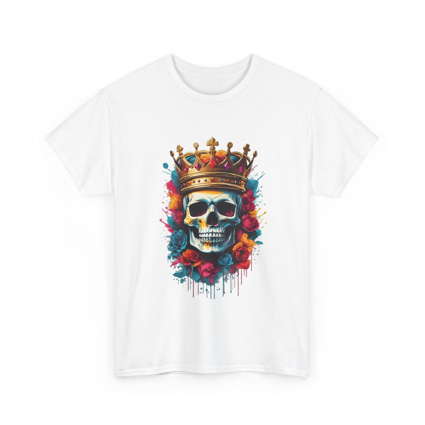 Skull Design T-Shirt, Camiseta con Diseño de Calavera, Skull Print Shirt, Estampado de Calaveras,Casual Skull T-Shirt, Camiseta con Calavera