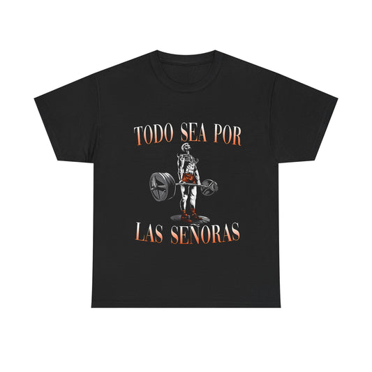 Todo sea por las Señoras Camiseta Fitness con Estampado de Calavera, Ropa de Gimnasio con Calaveras, Diseño de Calavera para Gym