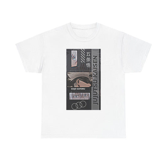 Gojo Satoru Unisex Heavy Cotton Tee, Anime Shirt, Jujutsu Kaisen Apparel, Gifts for Fans, Casual Wear