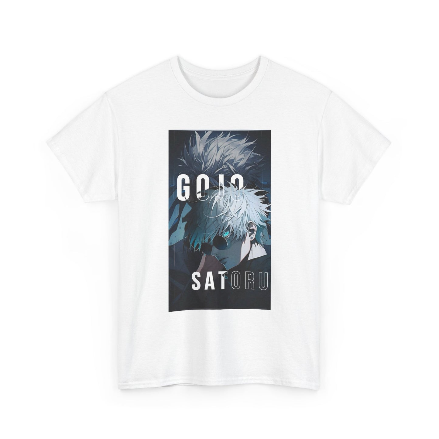 Gojo Satoru Unisex Heavy Cotton Tee, Anime Shirt, Jujutsu Kaisen Apparel, Gifts for Fans, Casual Wear, StreetWear Satoru Gojo