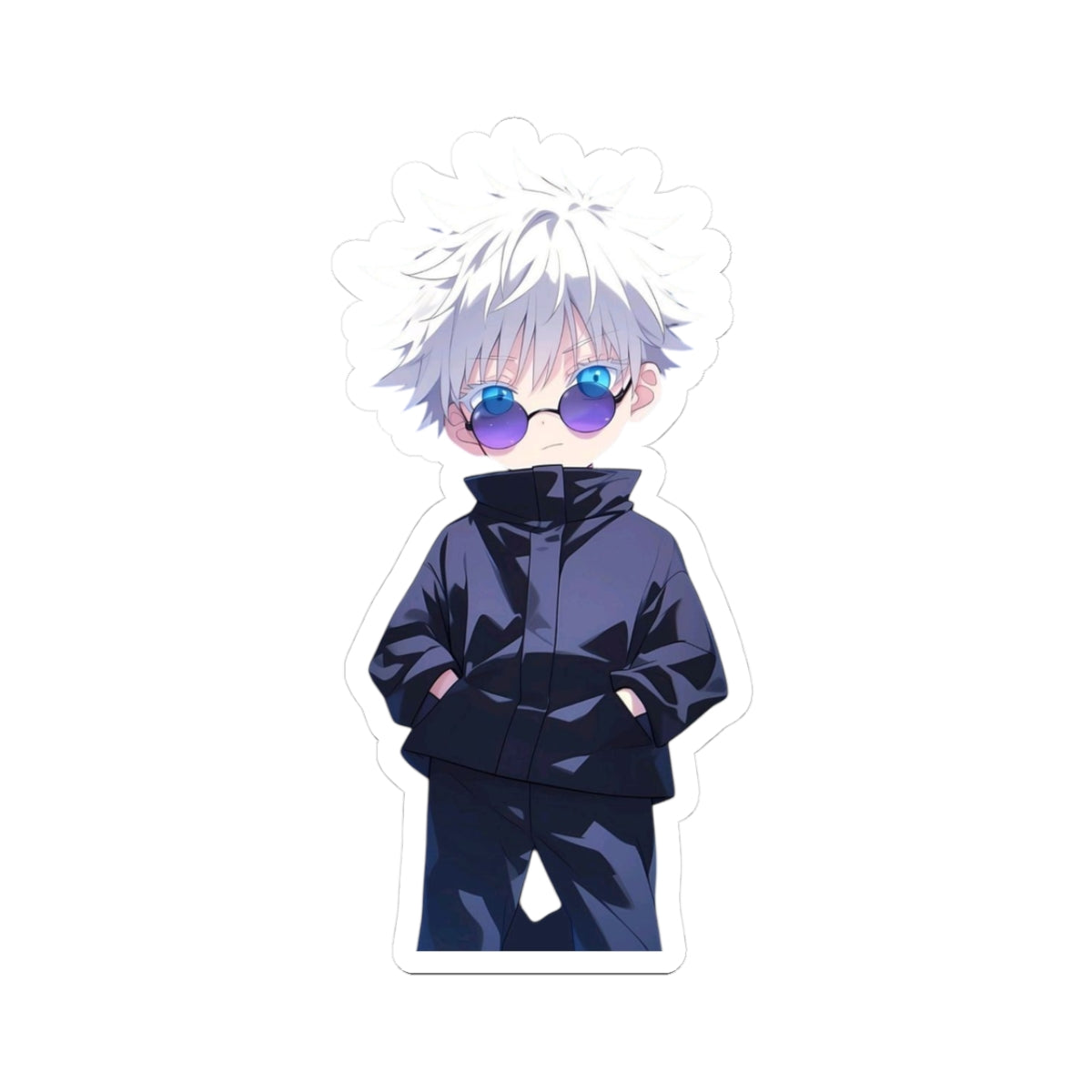 Chibi Gojo Satoru Kiss-Cut Stickers, Jujutsu Kaisen Anime Cute Art for Laptop and Water Bottle, Aesthetic Decor for Gifts