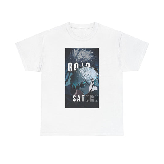 Gojo Satoru Unisex Heavy Cotton Tee, Anime Shirt, Jujutsu Kaisen Apparel, Gifts for Fans, Casual Wear, StreetWear Satoru Gojo