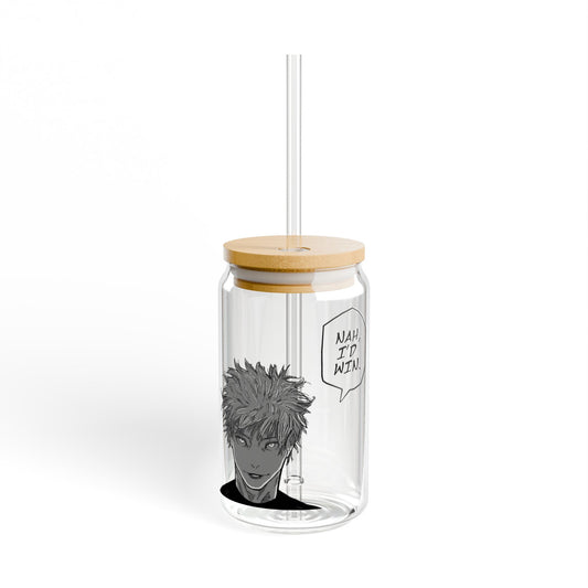 Jujutsu Kaisen Sipper Glass - Eco-friendly Drinkware, Satoru Gojo, Personalized Bottle, Fun Party Accessory, Perfect Anime, Gift for her
