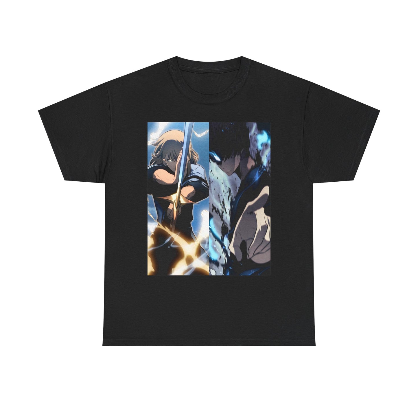 Sung Jin-woo & Cha Hae-In T-Shirt | Premium Ethical Cotton Tee for Anime Fans, Solo Leveling Manga Graphic Tee, Unisex Apparel, K-pop Shirt