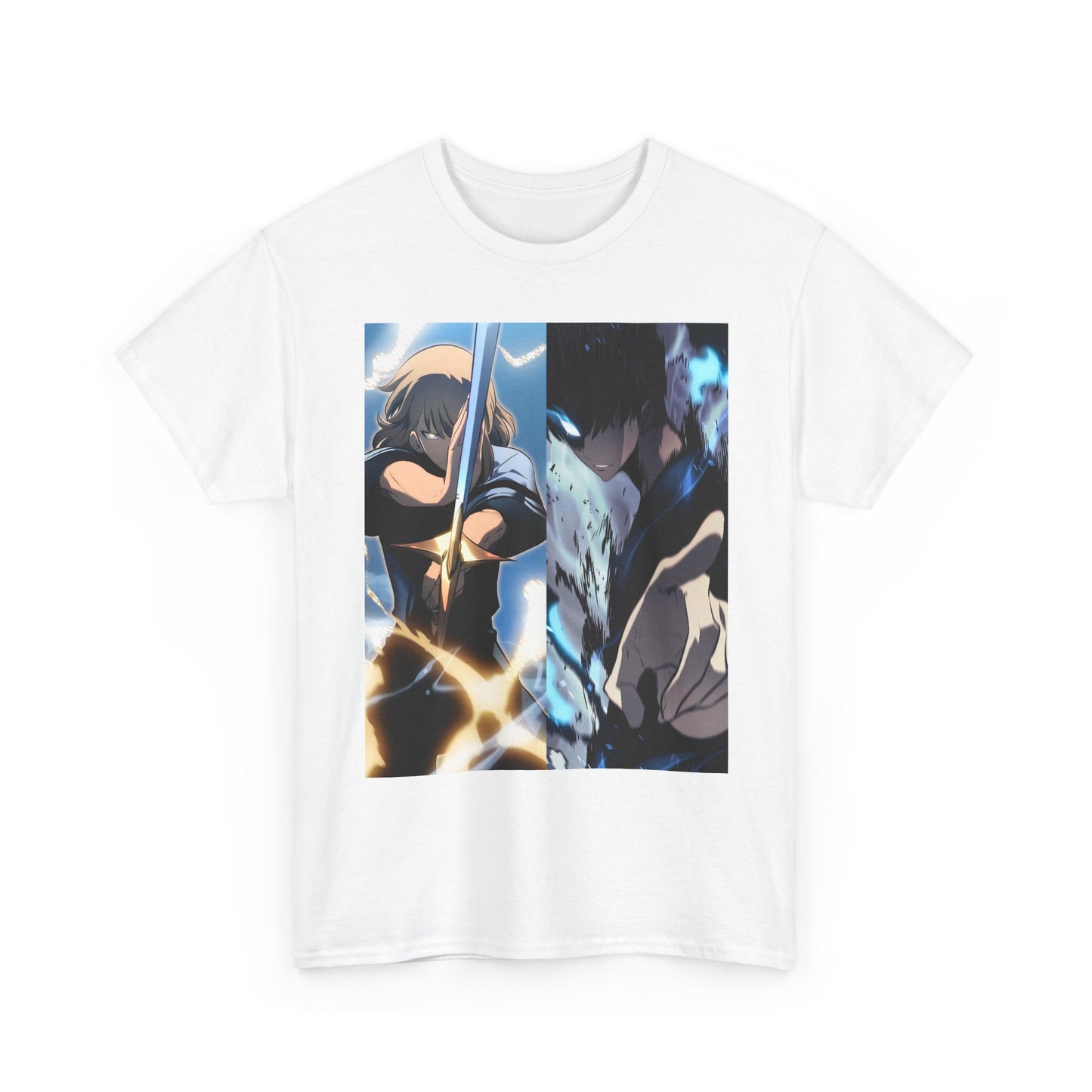 Sung Jin-woo & Cha Hae-In T-Shirt | Premium Ethical Cotton Tee for Anime Fans, Solo Leveling Manga Graphic Tee, Unisex Apparel, K-pop Shirt