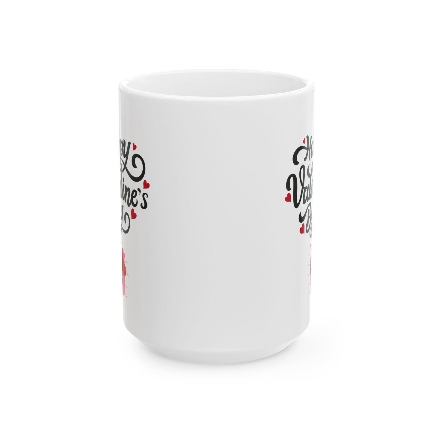 Valentine's Day Ceramic Mug, Cute Gift for Lovers, 11oz & 15oz Sizes, Coffee Cup, Romantic Present for Couples