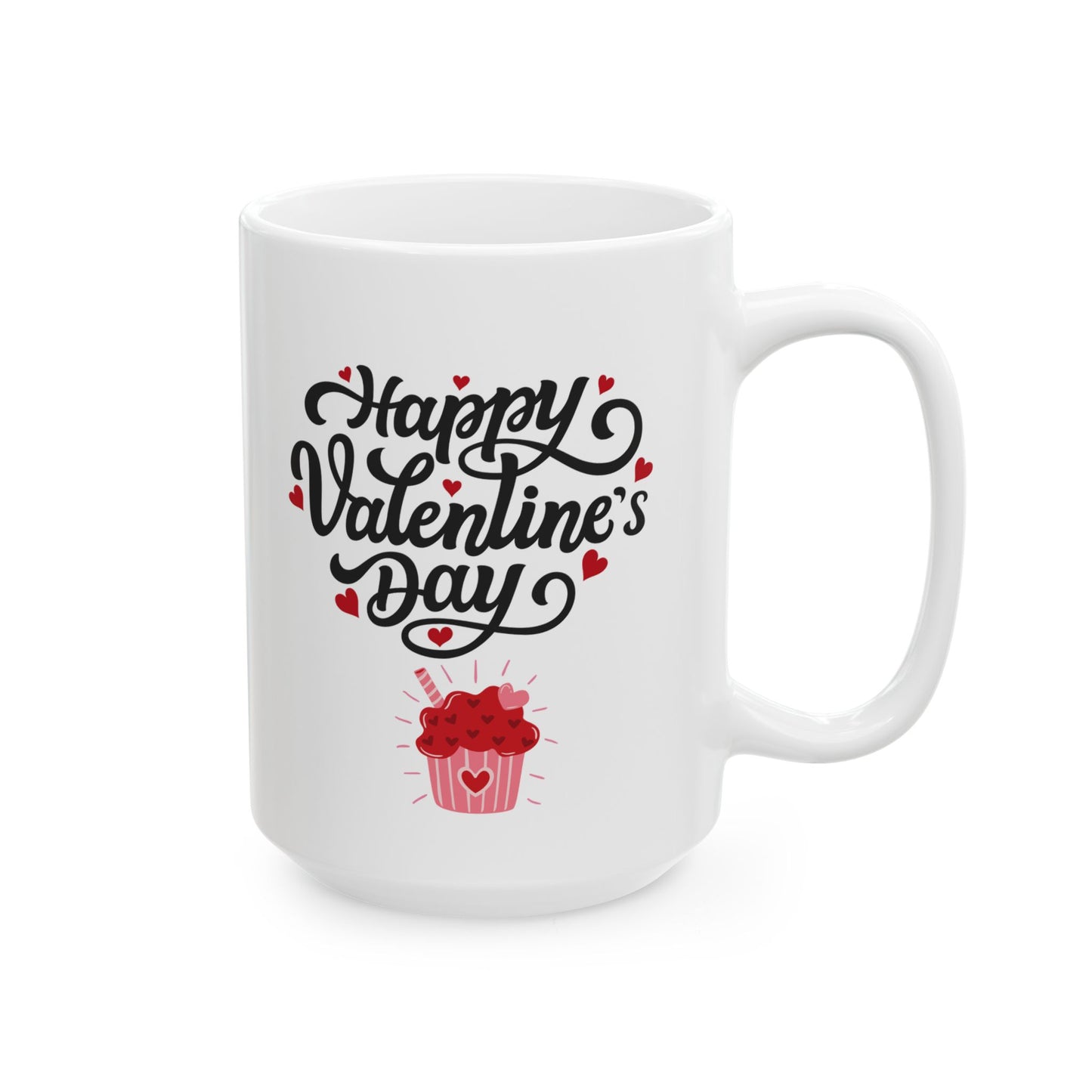 Valentine's Day Ceramic Mug, Cute Gift for Lovers, 11oz & 15oz Sizes, Coffee Cup, Romantic Present for Couples