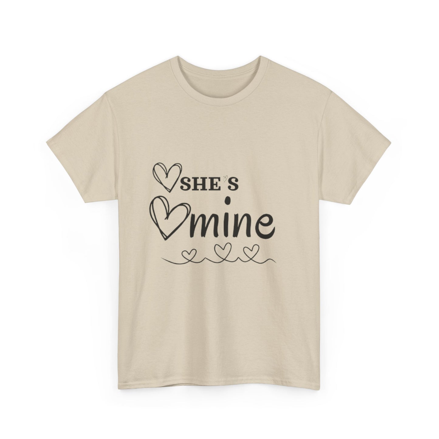 She is Mine T-Shirt, Cute Couples Shirt, Relationship Gift, Love Tees, Valentines Day Apparel, Gift For Him, Unisex Heavy Cotton Tee