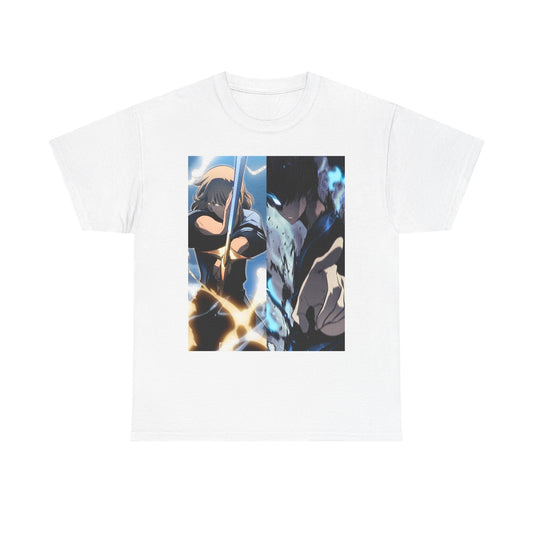 Sung Jin-woo & Cha Hae-In T-Shirt | Premium Ethical Cotton Tee for Anime Fans, Solo Leveling Manga Graphic Tee, Unisex Apparel, K-pop Shirt