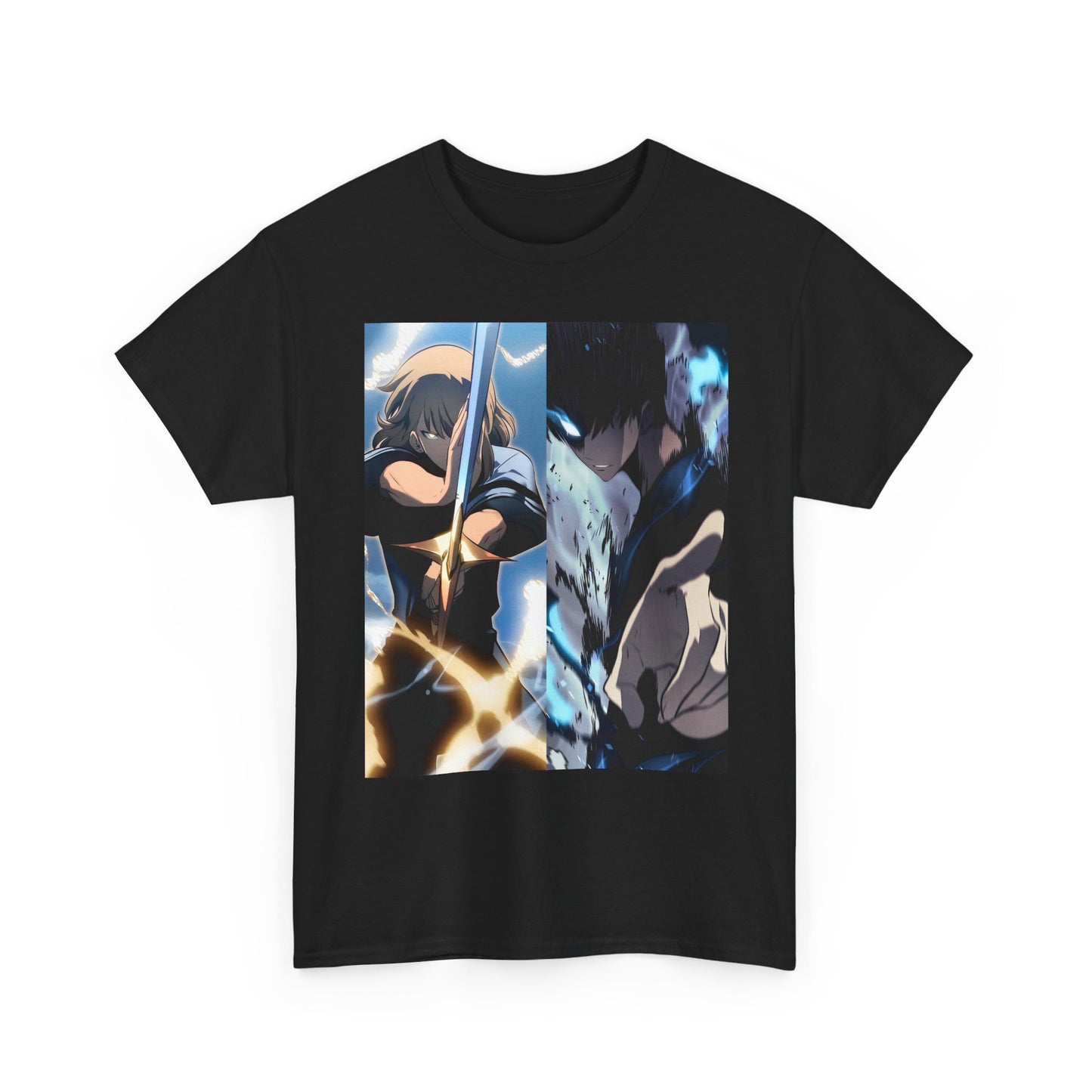 Sung Jin-woo & Cha Hae-In T-Shirt | Premium Ethical Cotton Tee for Anime Fans, Solo Leveling Manga Graphic Tee, Unisex Apparel, K-pop Shirt