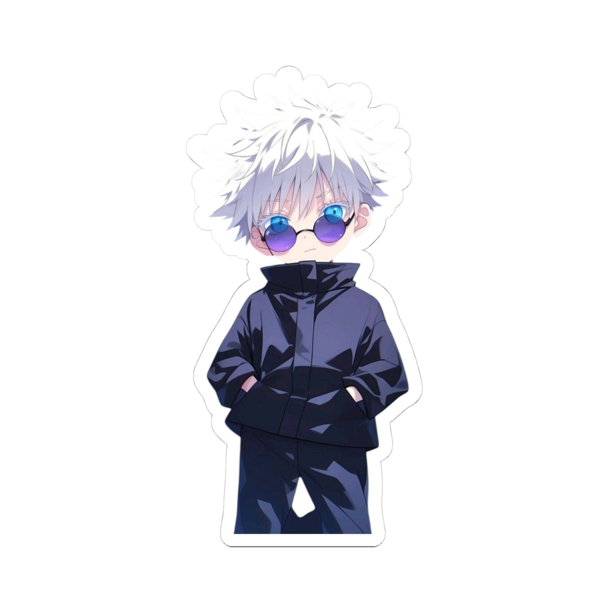 Chibi Gojo Satoru Kiss-Cut Stickers, Jujutsu Kaisen Anime Cute Art for Laptop and Water Bottle, Aesthetic Decor for Gifts