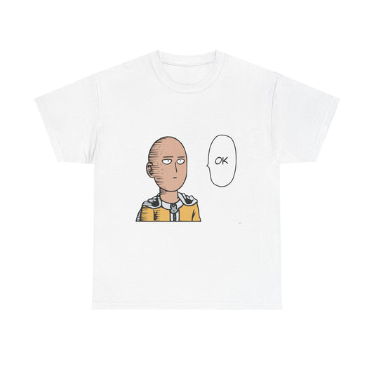 Saitama T-shirt, Casual Saitama Tee - Unisex Heavy Cotton Shirt, One Punch Man Anime Gift, Saitama Meme T-Shirt, Humor Apparel, Manga Lover