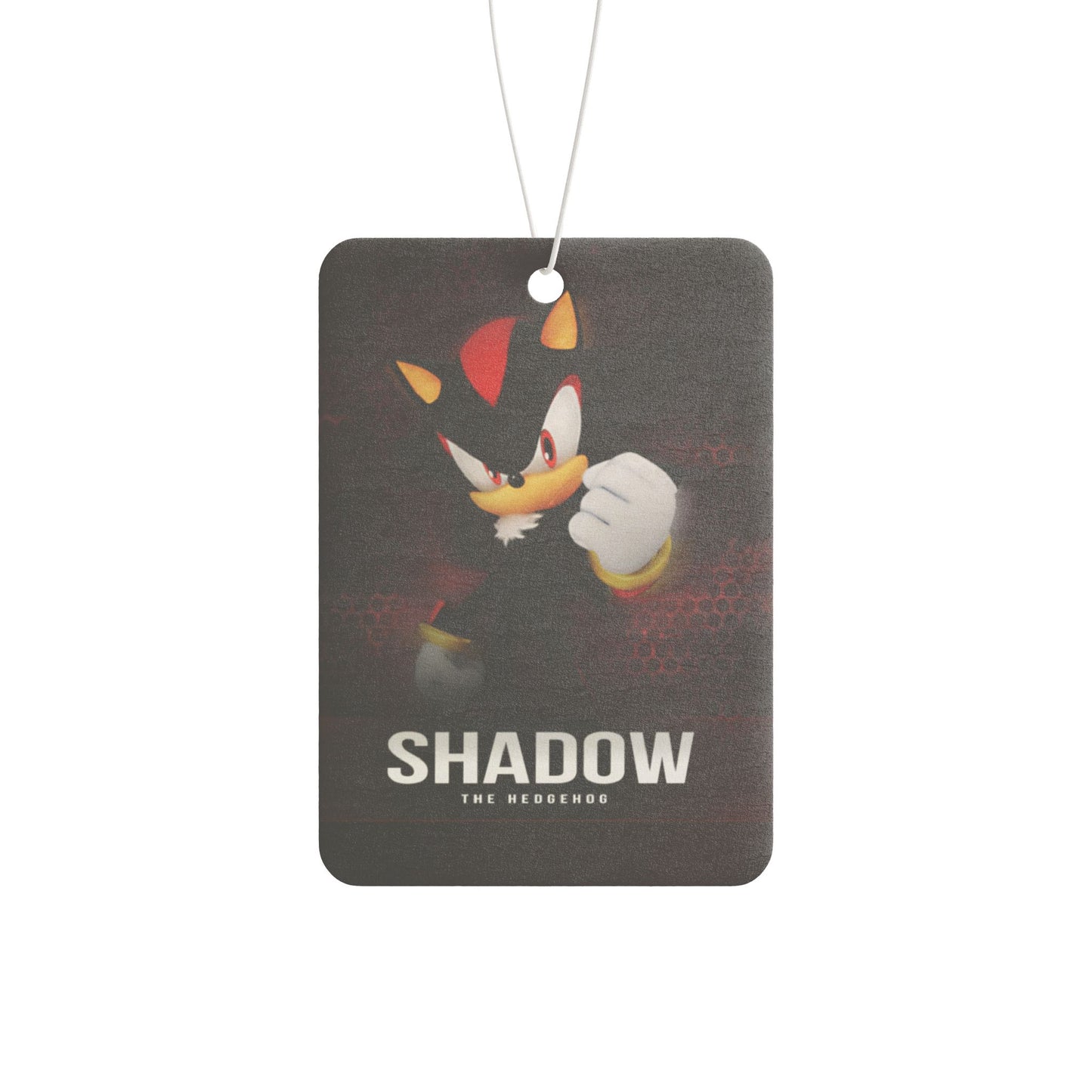 Shadow the Hedgehog car air freshener, stylish hanging scent, Pine, New Car, Black Ice fragrances, double-sided design, long-lasting aroma