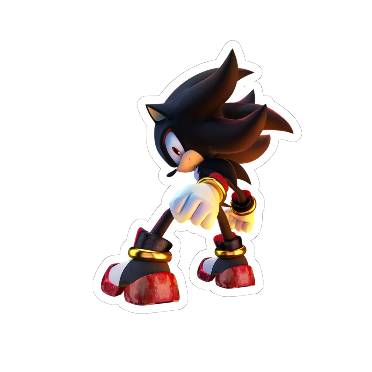Shadow the Hedgehog vinyl sticker, kiss-cut custom stickers, durable 3M adhesive Shadow decal, glossy finish, Sonic Stickers, multiple sizes