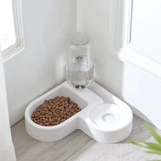 Automatic Pet Water & Food Bowl – Dual-Use Cat & Dog Feeder | Moisture-Proof Drinking Basin for Small Pets, Automatic Drinking Love Pet Bowl Moisture-proof Cat Bowl Dog Basin Dual-use Multi-functional Drinking And Feeding