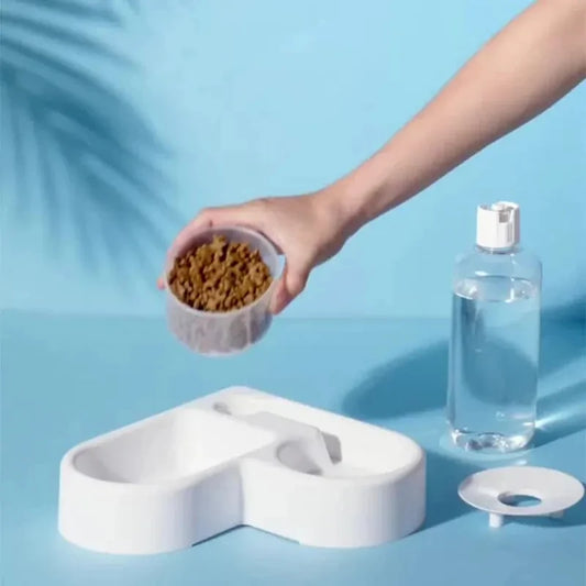 Automatic Pet Water & Food Bowl – Dual-Use Cat & Dog Feeder | Moisture-Proof Drinking Basin for Small Pets, Automatic Drinking Love Pet Bowl Moisture-proof Cat Bowl Dog Basin Dual-use Multi-functional Drinking And Feeding